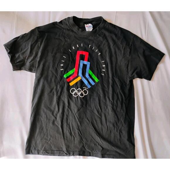 Official Licensed Merchandise Vintage 2002 Salt Lake City Olympics Hanes Beefy T - Picture 1 of 4